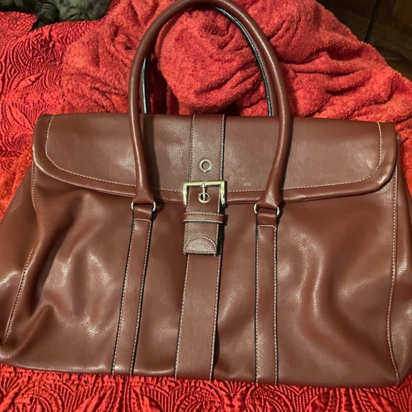 Non branded pleather shoulder bag brick red - Picture 2 of 16